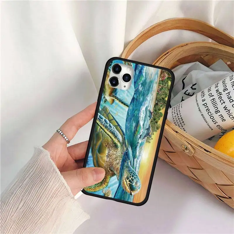 

Art turtle color Phone Case for iPhone 11 12 pro MINI XS MAX 8 7 6 6S Plus X 5S SE 2020 XR
