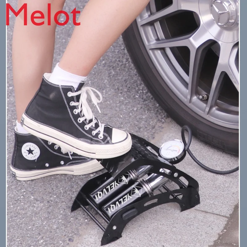 

Насос с ножным управлением, портативный автомобильный мини-насос высокого давления для велосипедов, с аккумулятором, прочный