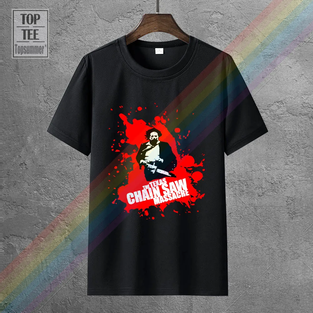 

Texas Chainsaw Massacre Horror Movie T Shirt Men Cotton T-Shirts Summer Brand Tshirt Euro Size Sbz3477