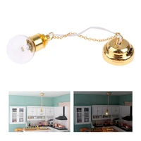 112 scale dollhouse accessories miniature led ceiling light metal hanging lamp battery operated