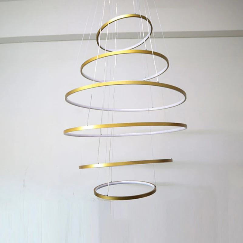 

Minimalist LED Indoor Chandelier Pendant Light Black White Gold Hanging Lamp Fixture Modern Design Decoration For Living Room