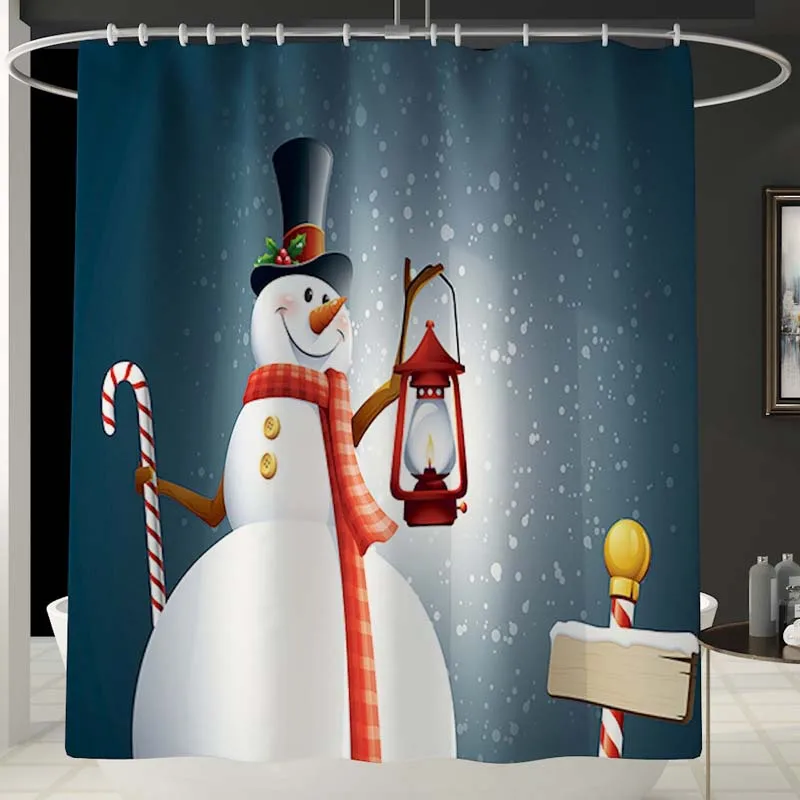 Bathroom Curtain 10 Санта-Клаус, занавеска для ванной комнаты, сиденье для унитаза, рождественские украшения для дома, Navidad, рождественские подарки, новогодние коврики - Цвет: Bathroom Curtain 10