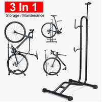 bicycle floor parking rack stand 3 in 1 for mountain road bike indoor garage storage bike repair stand maintenance holder rack