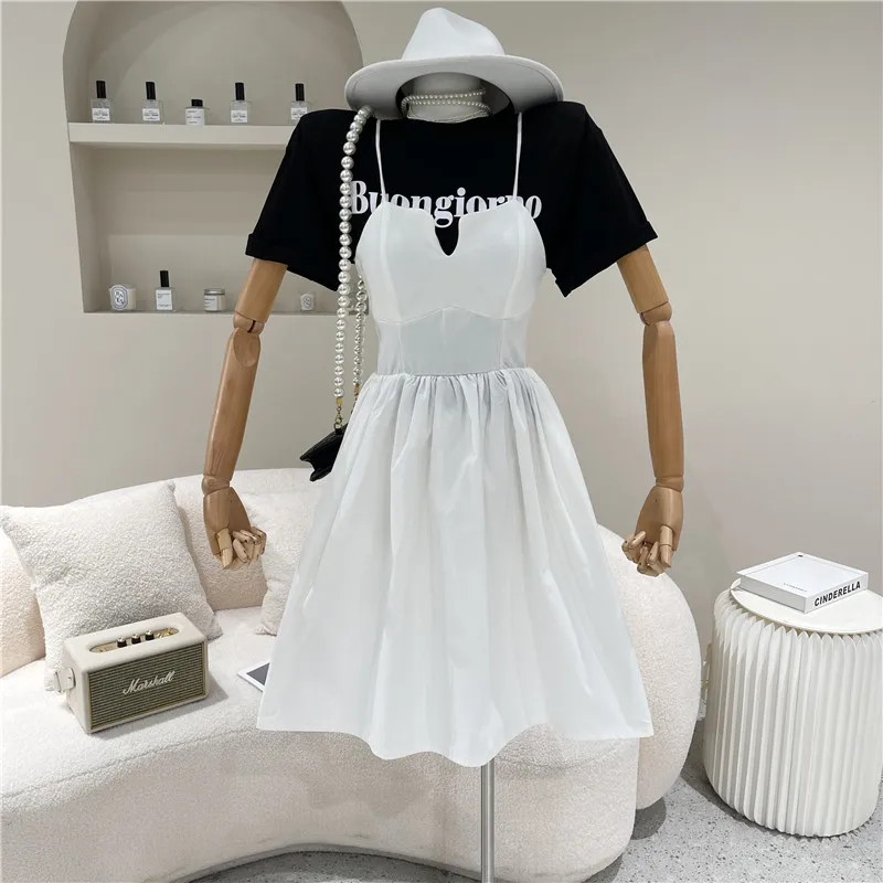 

Women's clothing Spring Summer 2021 Fashion Design large hem wrap chest sling Dress