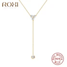 ROXI Ins кристаллы в форме клевера круглый кулон ожерелья для женщин ювелирные изделия 925 стерлингового серебра ожерелье с цепочкой колье-чокер