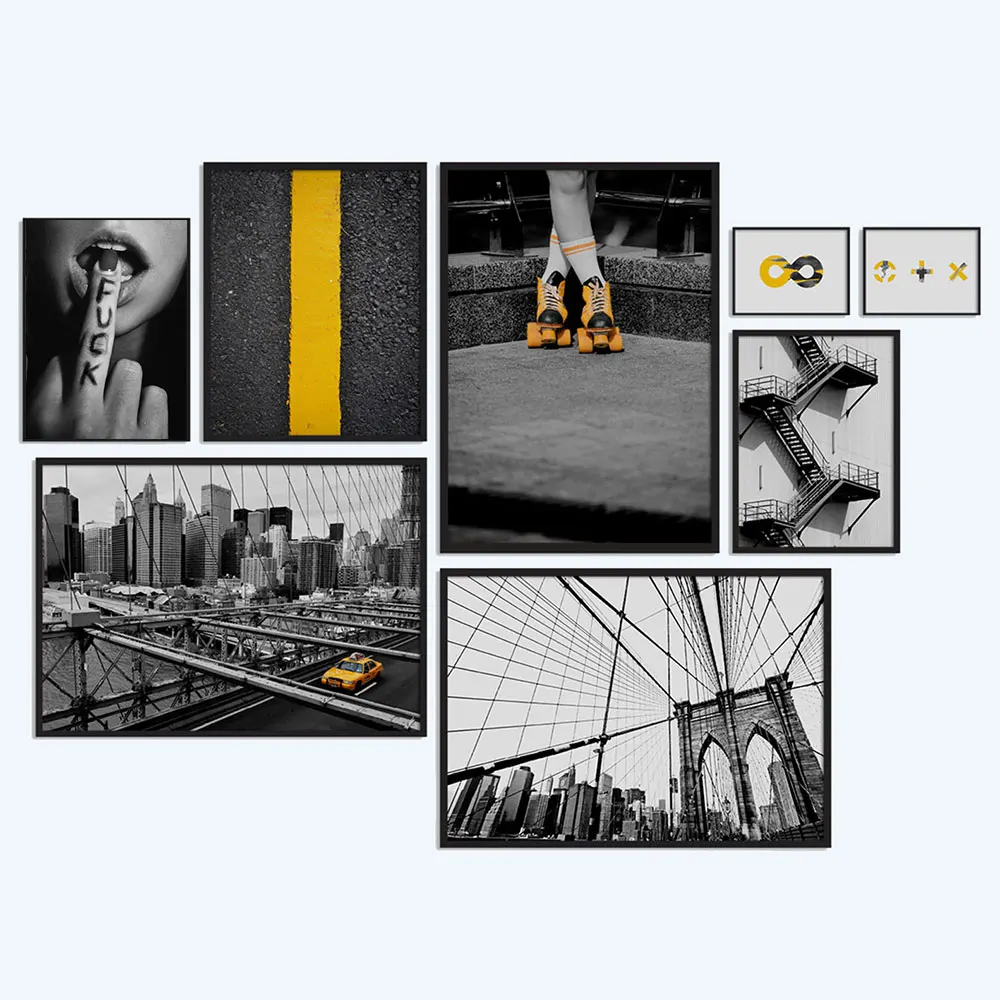 Фотография Манхэттен пейзаж Картина домашний декор искусство стены серый стиль