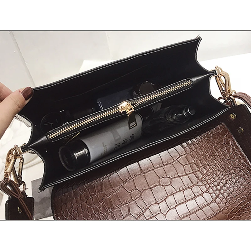 

Fashion Crocodile Shoulder Bags For Women's Designer Handbags High Quality PU Leather Women Totes Ladies Alligator Crossbody Bag