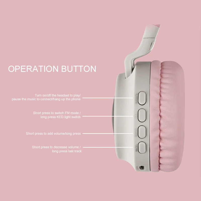 Новый кошачьими ушками Беспроводной Bluetooth наушники детская складная стерео