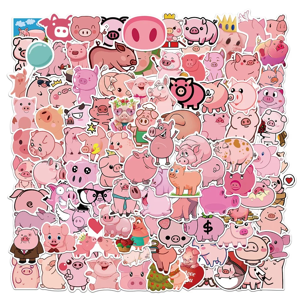 

10/30/50/100Pcs Creative kawaii Self-made Pink Toot Pig Stickers/ Wonderful Stickers DIY Craft Photo Albums Laptop Kids Toy