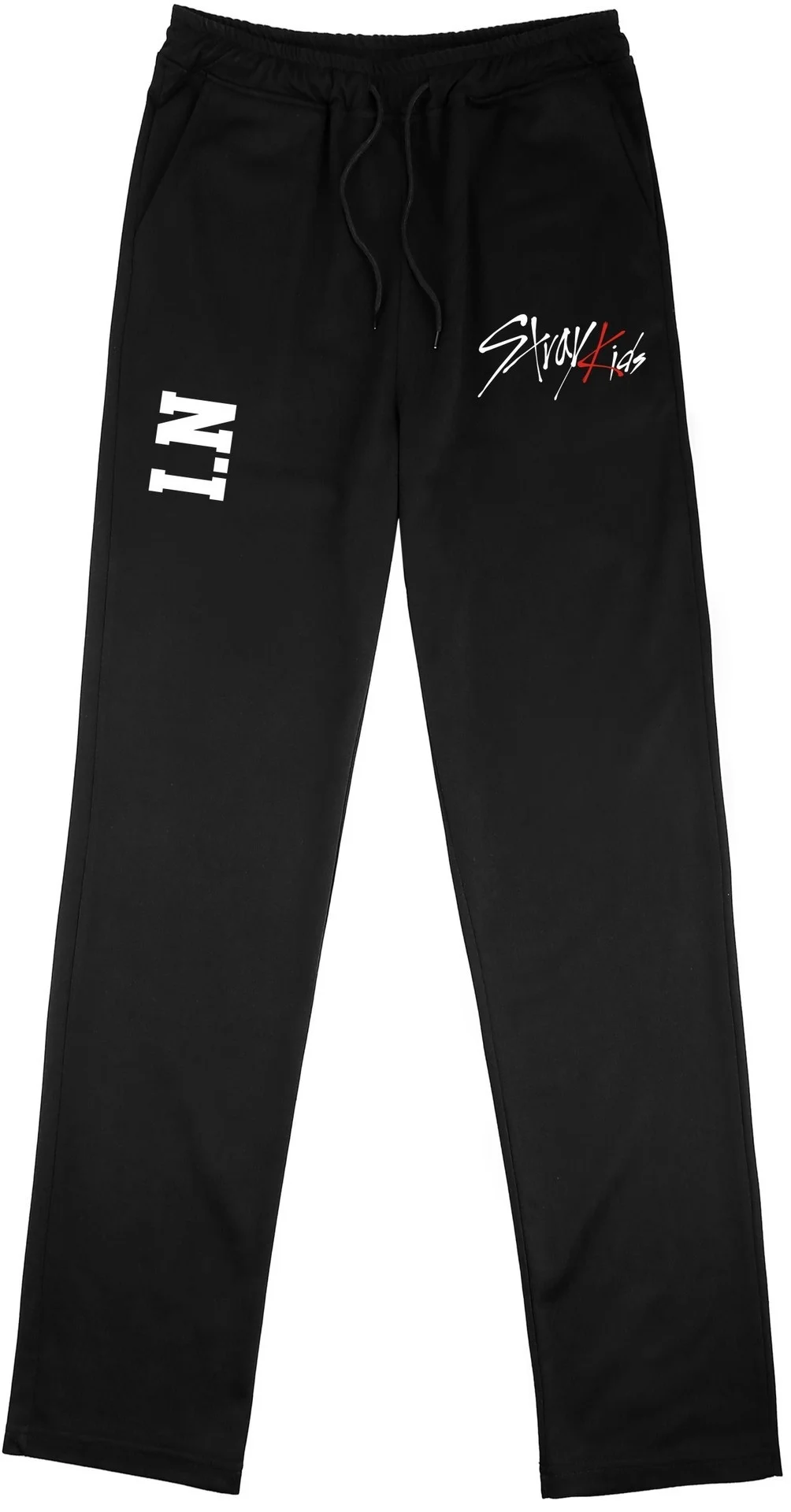 

StrayKids Korean Kpop Stray Kids Solid Black Mid Waist Elastic Loose Unisex Casual Sports Jogging Long Sweatpants Trousers 2021