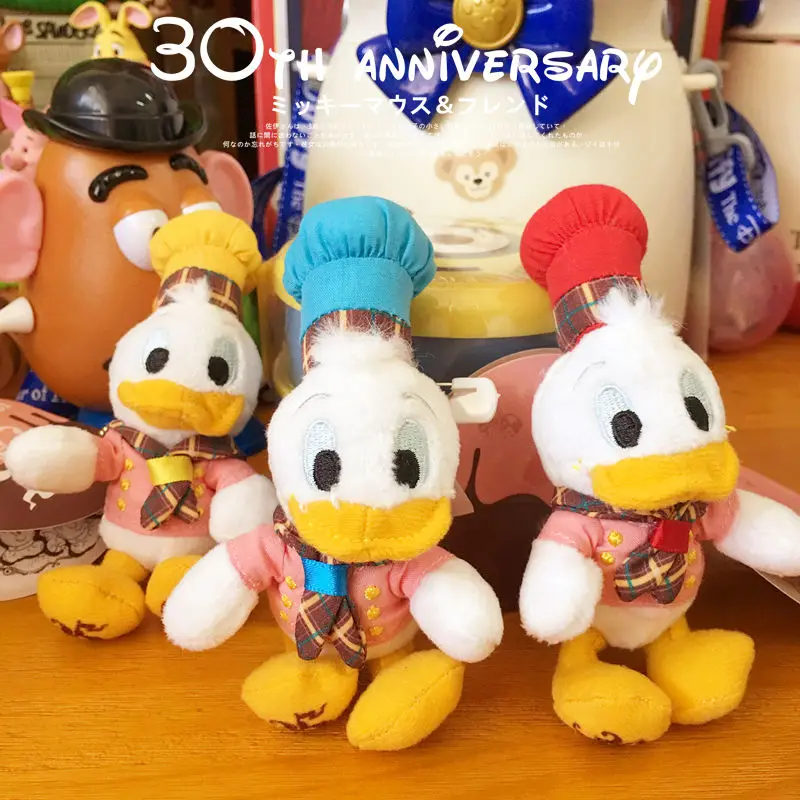 

Japan Tokyo Disney 35th Anniversary Chocolate Chef Hat Donald Duck Plush Toy Doll Bag Pendant