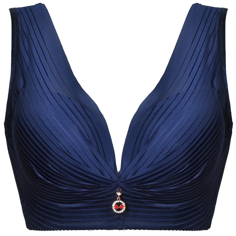 

Women Plunge Vest Bra Deep V Wireless Brassiere Plus Size Wide Strap Underwear C / D Cup U Back Bras Femme