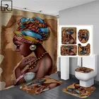 Элегантная африканская черная Женская занавеска для душа с принтом Американская девочка занавеска для ванной из полиэстера s Противоскользящие коврики для ванной коврики