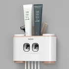 Автоматическая выжималка для зубной пасты Ecoco, настенный диспенсер для зубной пасты, держатель для зубных щеток без перфорации с 4 чашками для ванной комнаты