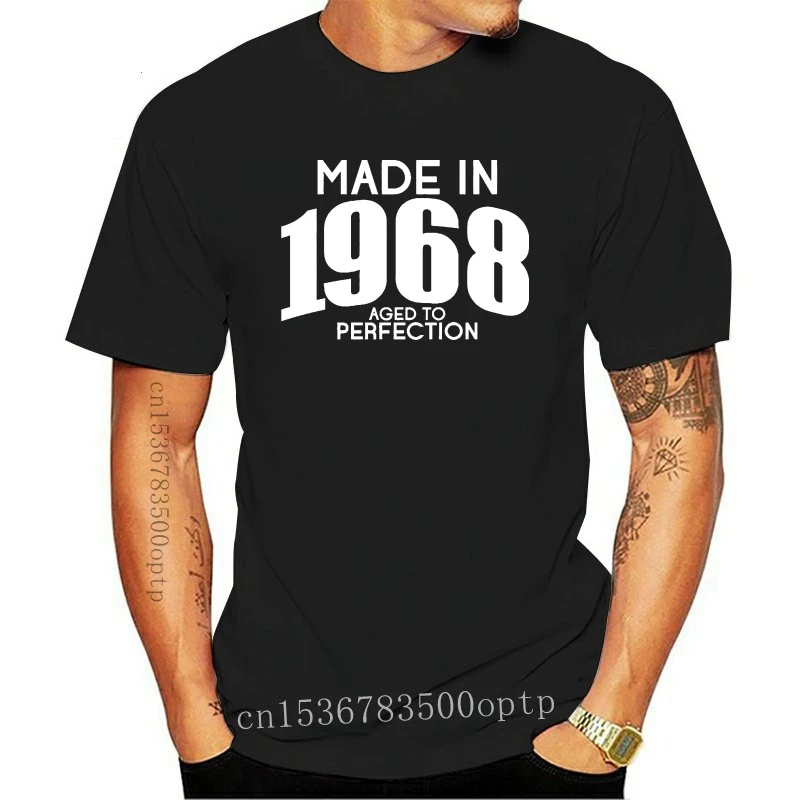 

Новинка 1968, Мужская футболка, забавный подарок на 50-й день рождения, Мужская Черная хипстерская футболка