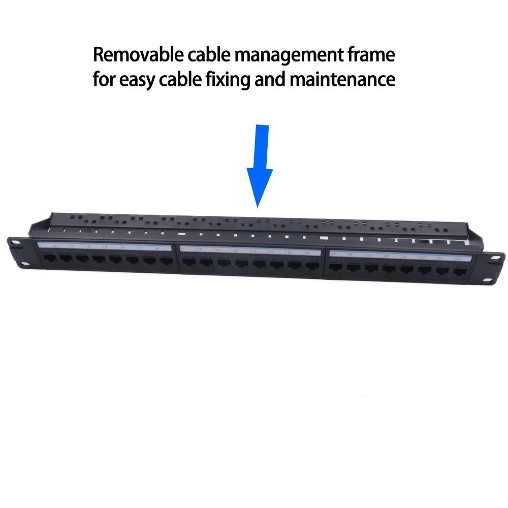 19in 1U стойка 24 порта прямой CAT6A патч-панель RJ45 сетевой кабель адаптер Keystone разъем ethernet распределительная рамка