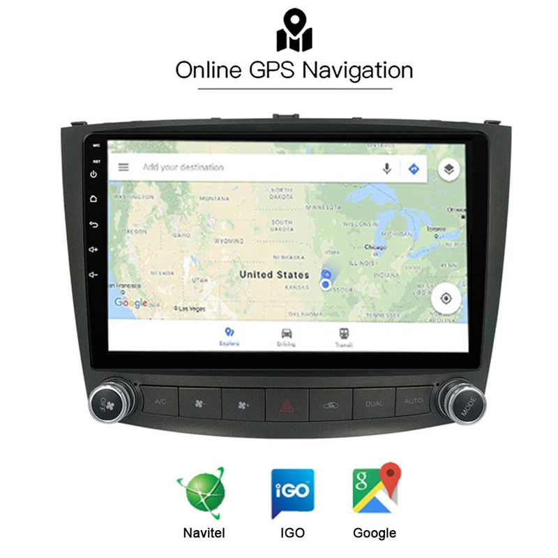 2Din Android 10 1 автомобильный DVD плеер стерео радио GPS навигация WIFI для Lexus IS250 IS350 2005 2010