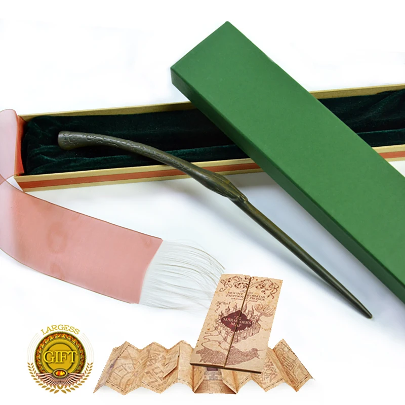 

28 Kind of Metal Core Magic Wands Cosplay Lord Voldemort Luna Snape Hermione Magic Wand With Map As Ribbon Box Gift Pack
