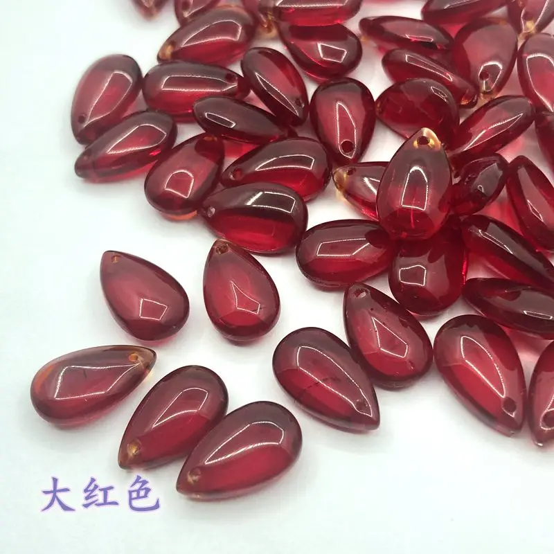 

Модный Топ отверстие Цвет "сделай сам" капли воды, стекло бусины 8*14 мм 20 шт. подходит для украшения для волос y15767