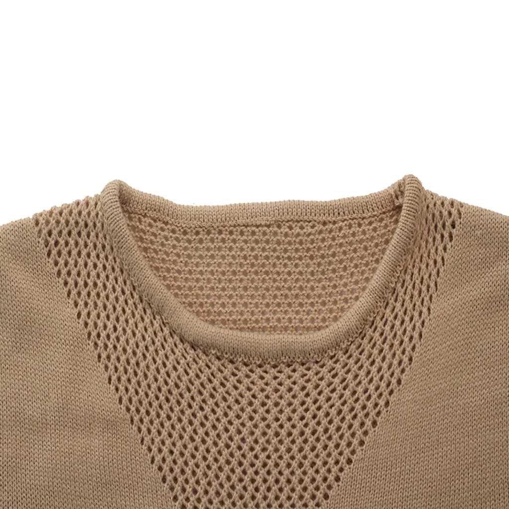 women's sweater knitted KLV Women's Knit Sweater Fashion Long Sleeve Colorblock Cutout Wrap Pullover 9.4 | Женская одежда