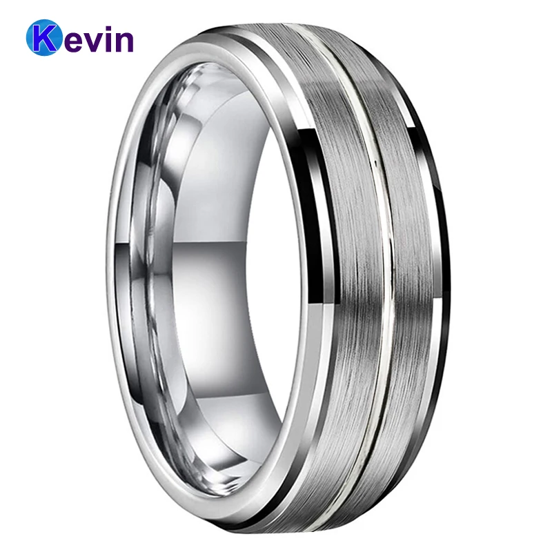 Классическое Обручальное кольцо 8 мм для мужчин и женщин вольфрамовое со