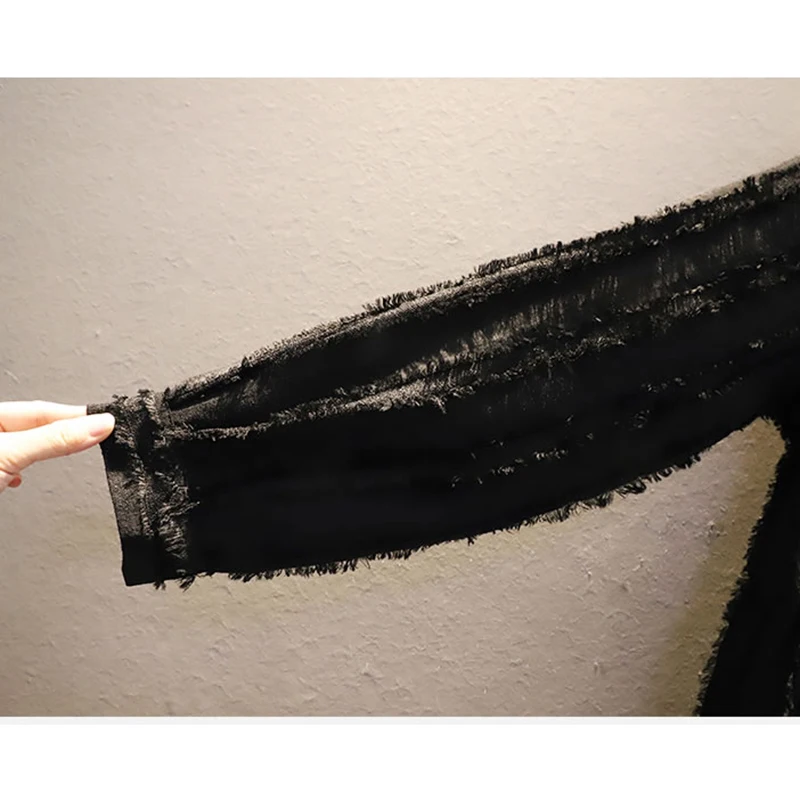 

XITAO Patchwork Tassel Casual Dress Women Trendy Fashion New Korean Style Turn Down Collar Long Sleeve Elegant Match All ZY4301