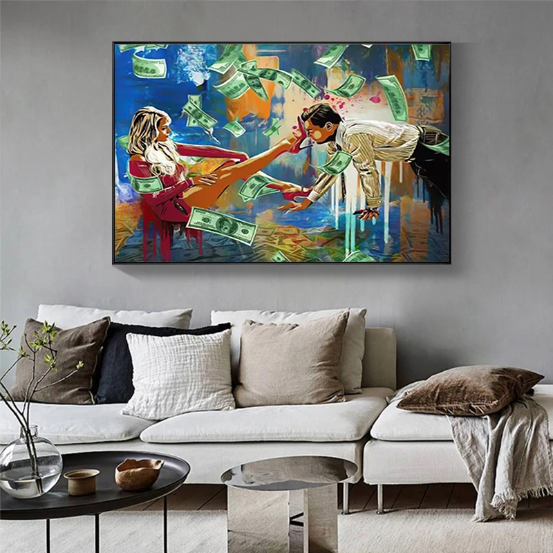 

Money Poster The Wolf of Wall Street Movie Canvas Painting Wall Art Picture for Living Room Home Decor (No Frame)