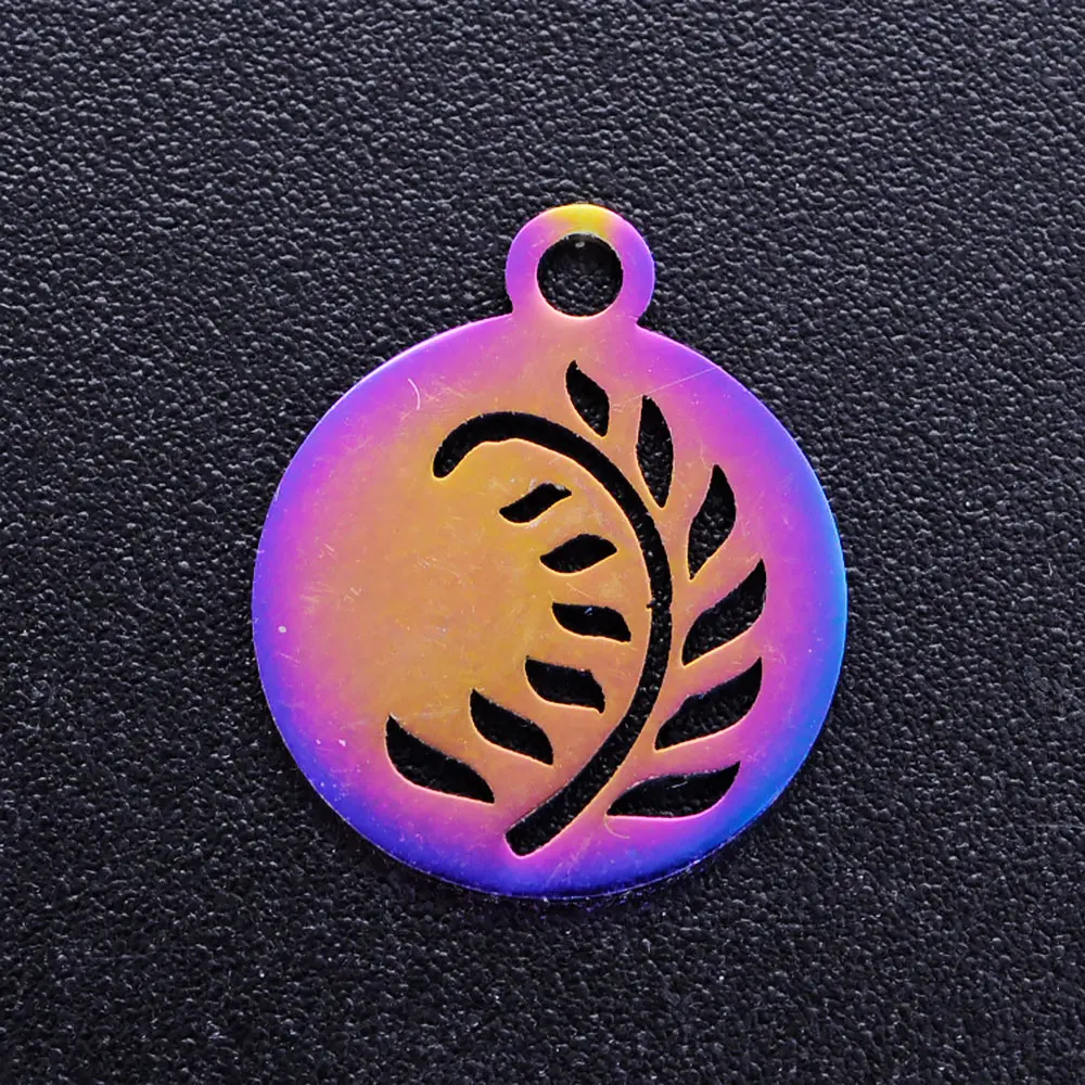 10 шт./лот Очаровательные Подвески сделай сам из нержавеющей стали 100% с радужным