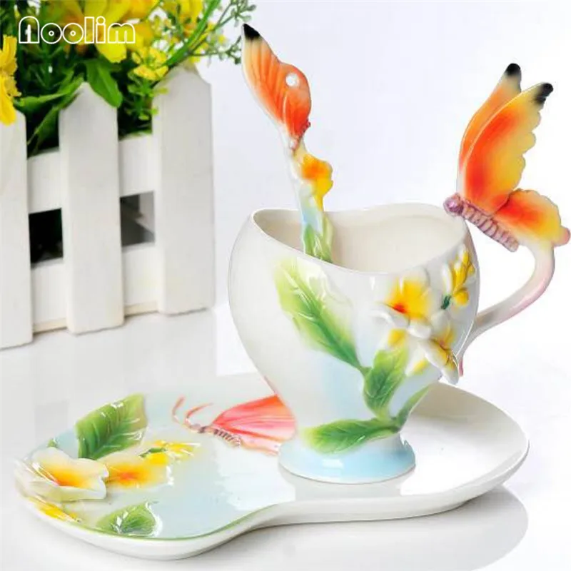 Керамическая эмалированная кофейная чашка из костяного фарфора европейская 3D