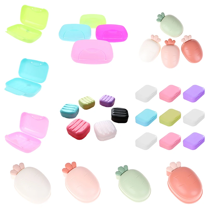 

Plastic Travel Soap Box Dish Plate Case Case Holder Container Wash Shower Home Shower Bathroom Sealed Soap Case