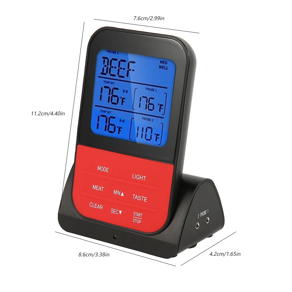 

Meat Thermometers Wireless Dual Probe LCD Digital BBQ Grill Kitchen Food Thermometer Home Cooking Tools BBQ Detector Thermometer