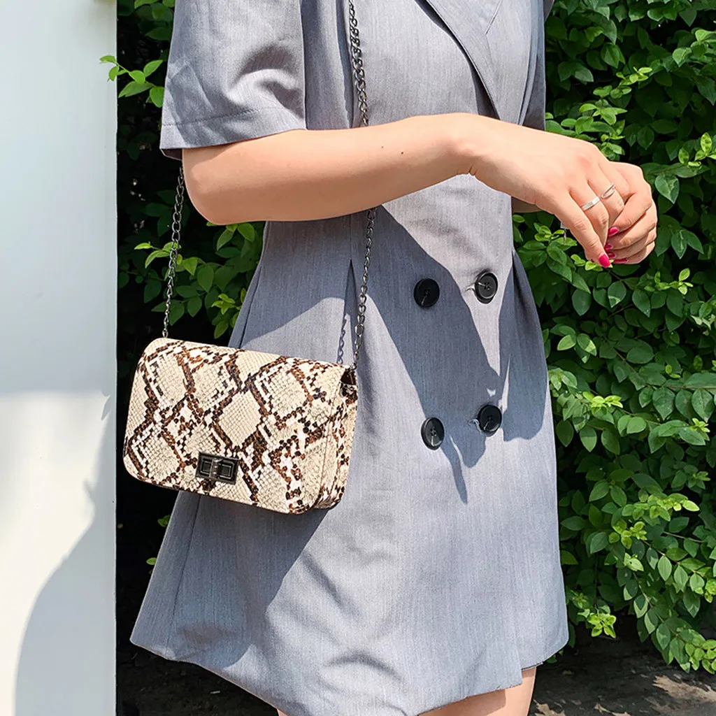 Сумки через плечо Модные женские трендовые змеиные дикие сумки мессенджеры