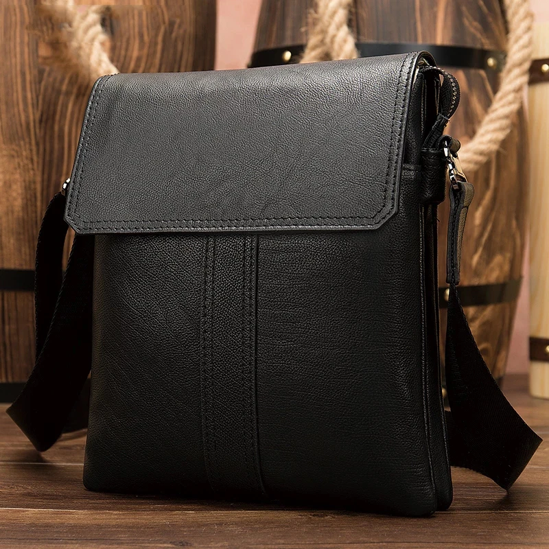 

Luufan 100% Shoulder Bag Leather Men's Bag Genuine Leather Black Men's Designer Bags Leather Crossbody Messenger Bags Handbags