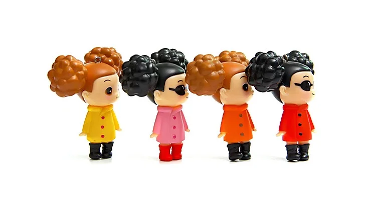 Оригинальные модные куклы ручной работы с героями мультфильмов 4 шт. брелок