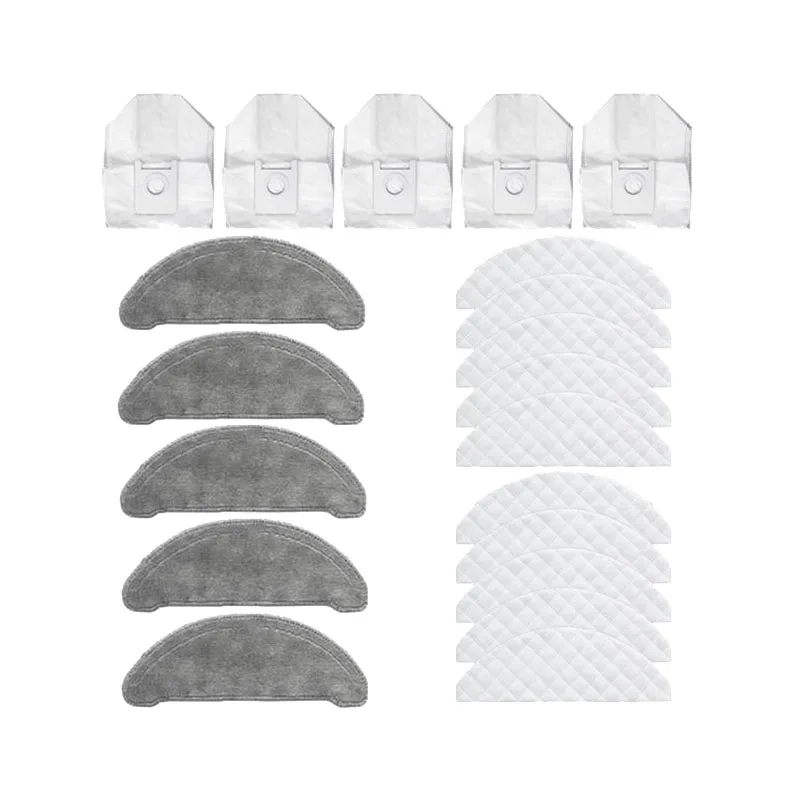

15Pcs Dust Bags Recyclable Mops Cloths Disposable Wipes Parts Accessories for ROIDMI EVE Plus Robot Cleaner Sweeper