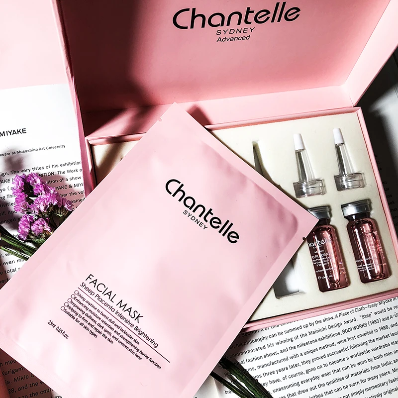 Австралийская розовая биоплацентная маска для лица chantella 7 шт. осветляет тон кожи