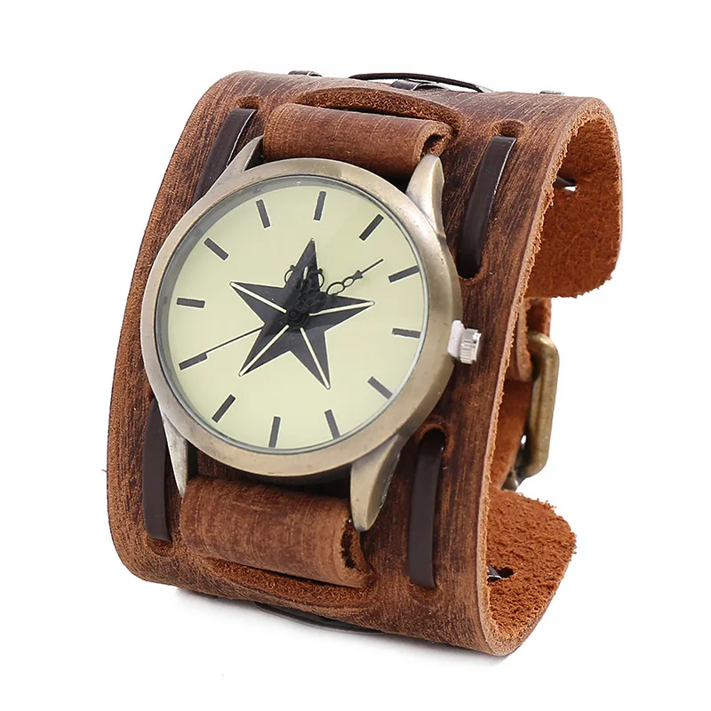 2020 New Mens Watches Leather Watchband Quartz Watch For Men Alloy Punk Style Wristwatch Lovers Gift Relogio Masculino