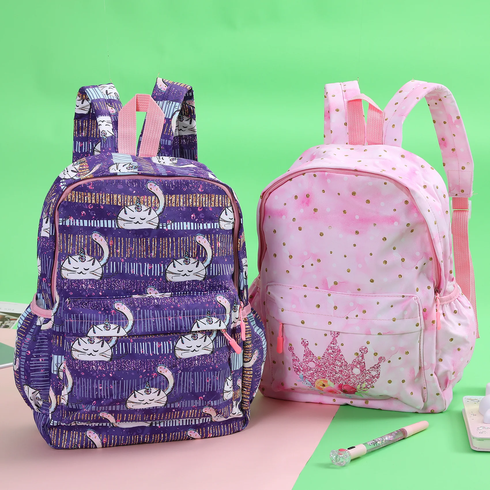 Милый детский рюкзак на плечо с единорогом, школьный ранец для девочек-подростков, большие школьные портфели розового цвета