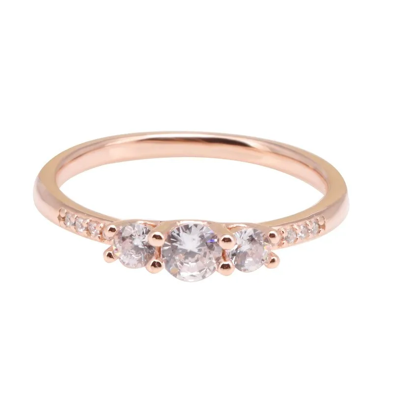 

Original 925 Sterling Silver Pan Ring Rose Gold Brilliant Elegant Pan Ring For Women Wedding Party Fashion Jewelry