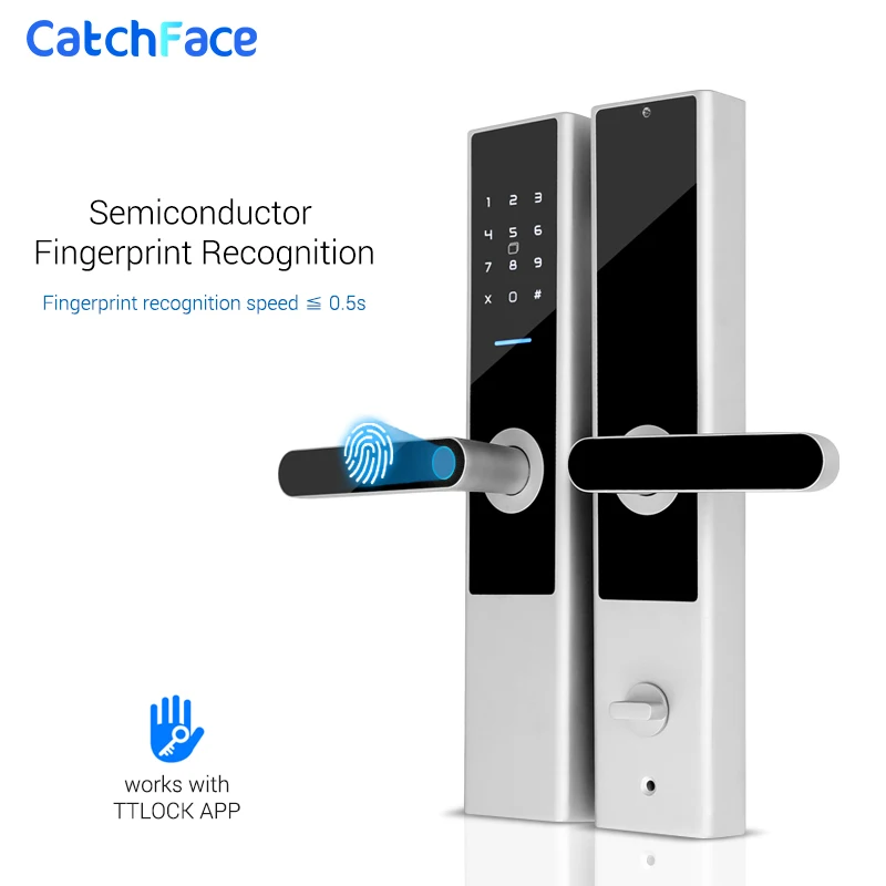 Дверной смарт замок с Биометрическим распознаванием отпечатков пальцев