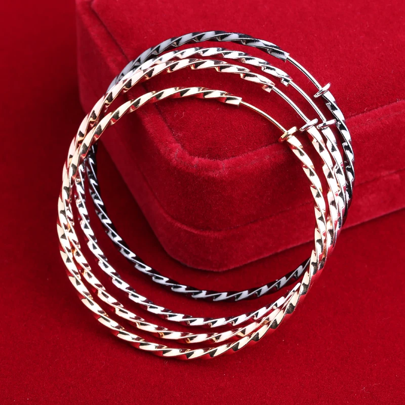 Винтажные серьги клипсы без боли с большим кольцом для ушей отверстий женские