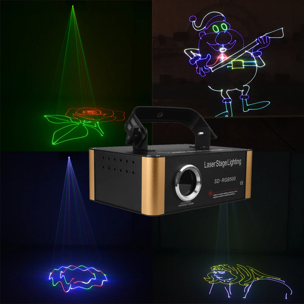 Sharelife 500 МВт RGB DMX анимация SD карта лазерсветильник жектор освещения сцены диджея