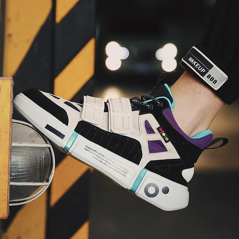 

Ins Dad Sneakers Men Autumn Hook Loop Platform Shoes Reflective Hip Hop Sneaker Tenis Masculino Adulto Zapatos De Hombre