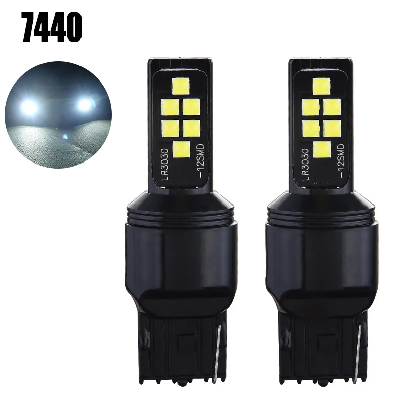7440 T20 W21W 2 шт. 1156 P21W BA15S 1157 P21/5 Вт BAY15D T20 7440 W21/5 Вт 7443 BAU15S чип авто тормоз светильник лампа светодиодный автомобильный резервный светильник 3 цвета - Испускаемый цвет: 7440 T20 W21W