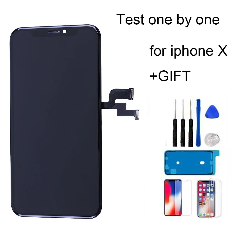 

test LCD for iPhone X lcd screen X lcd Display screen with touch soft OLED 100% No Dead Pixel With 3D Touch Assembly True Tone