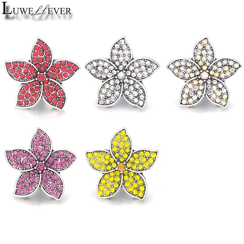 

New Component w466 Crystal 18mm Metal Snap Button For Bracelet Necklace Interchangeable Jewelry Women Accessorie Findings