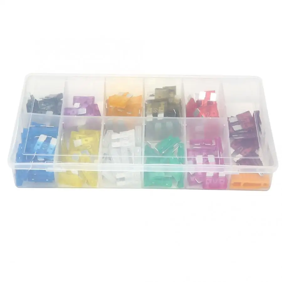 140 Pcs Mixed Blade Fuse 2A 3A 5A 7.5A 10A 15A 20A 25A 30A 35A 40A Insert Type Medium Size Aluminum Car Assortment Kit | Обустройство