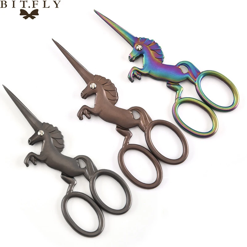 Единорог Нержавеющая сталь Винтаж ножницы швейная ткань резак вышивка