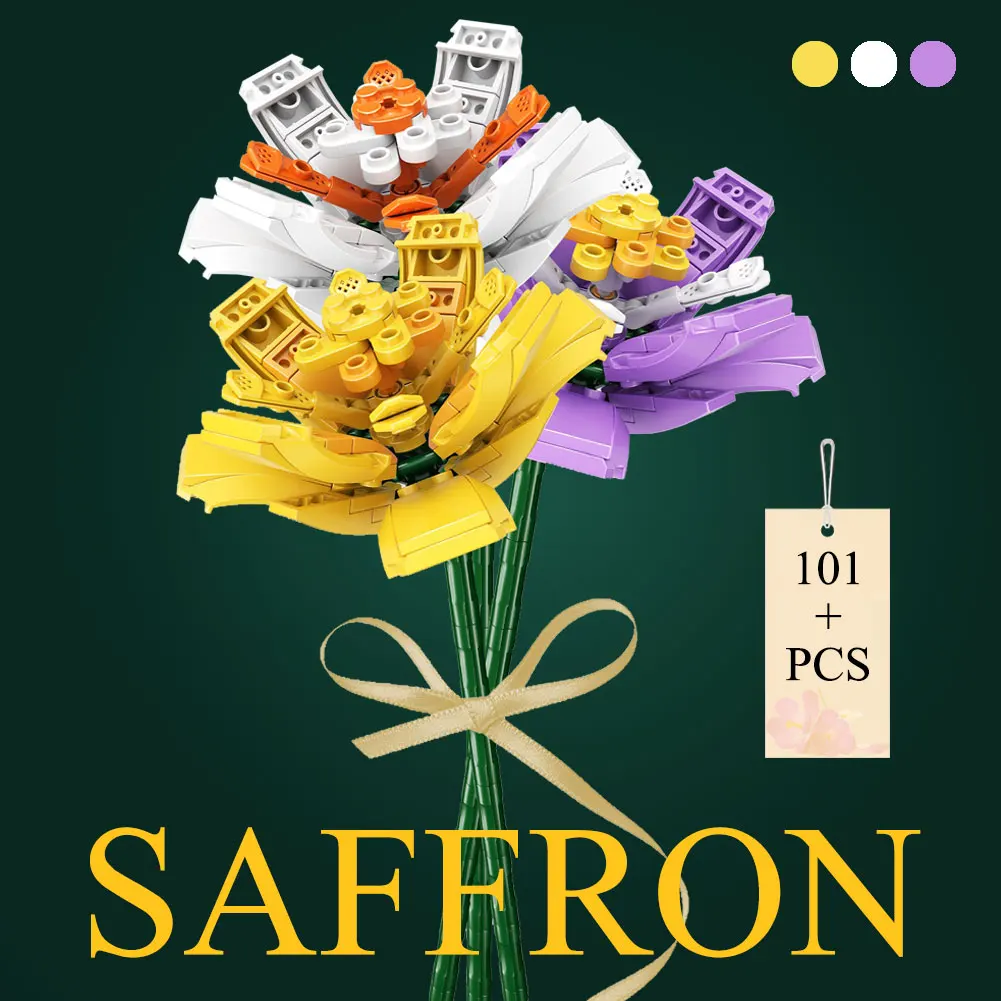 

Sembo MOC Flower Bouquet Model Building Blocks Home Decor Garden plant Assembly Diy Bricks Toys for Girls Friends Birthday Gifts