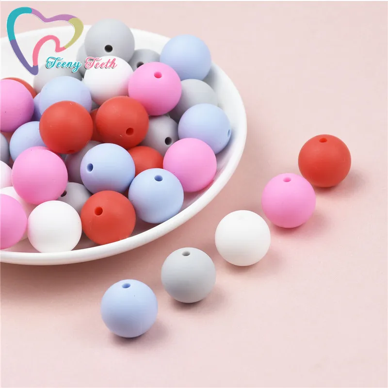 10 шт. красные и белые шестигранные Силиконовые Круглые бусины 14 17 мм для